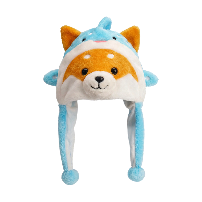 Kék shiba inu plüss sapka